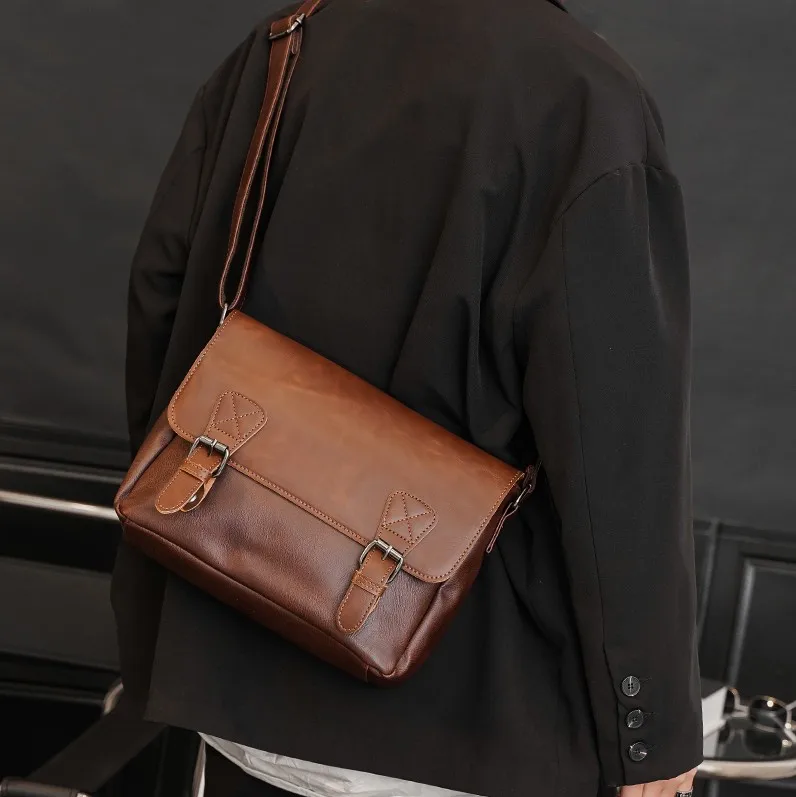 fashion  versatile Vintage postman Bag Shoulder Bag  messenger bag men ol business bag satchels bag