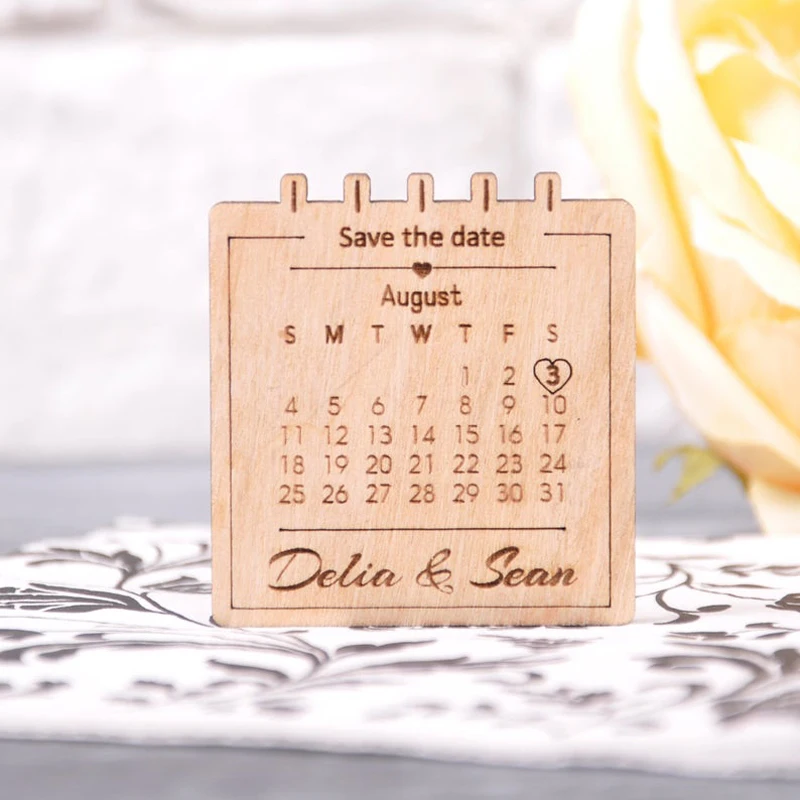 Save the Date Calendar, Rustic Wood, Save the Date, Magnet Wedding announcement