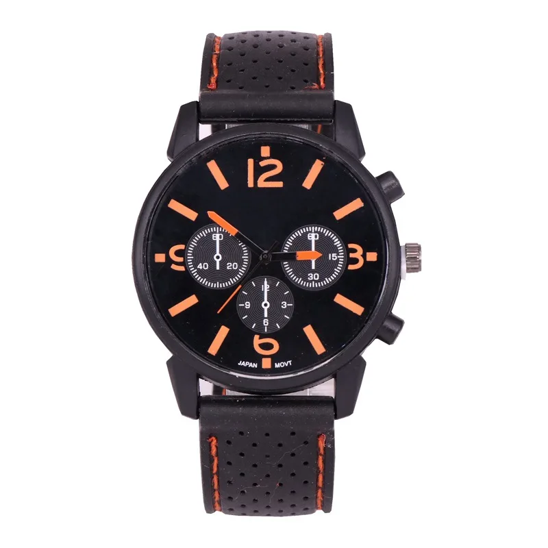 Hot Sale Casual Sport Men Silicone Wristwatch Colorful Pointer Watch Men Quartz Watches 6 Colors Wholesale