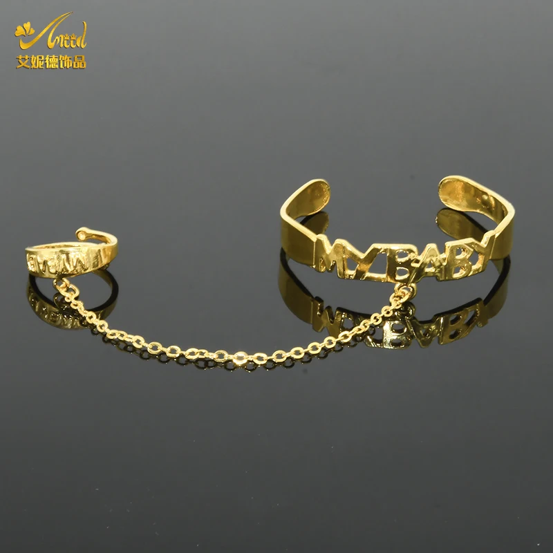 ANIID 24K Gold Color Baby Bracelet Bangles Copper Kids Cuff Infant Adjustable Newborn Fashion Toddler Girls Boy Birthday Dubai