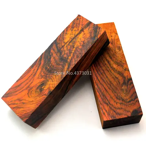 1 조각 노란색 오렌지 나무 재료 DIY 칼 손잡이 만들기 및 기타 DIY 핸들 공예 120x40x25mm