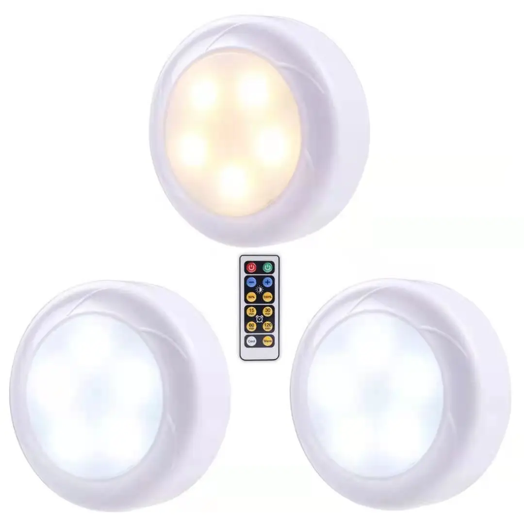 Ball Light Wireless RGB Color Remote Control Counter Light Corridor Bar Decoration Atmosphere Free Punch