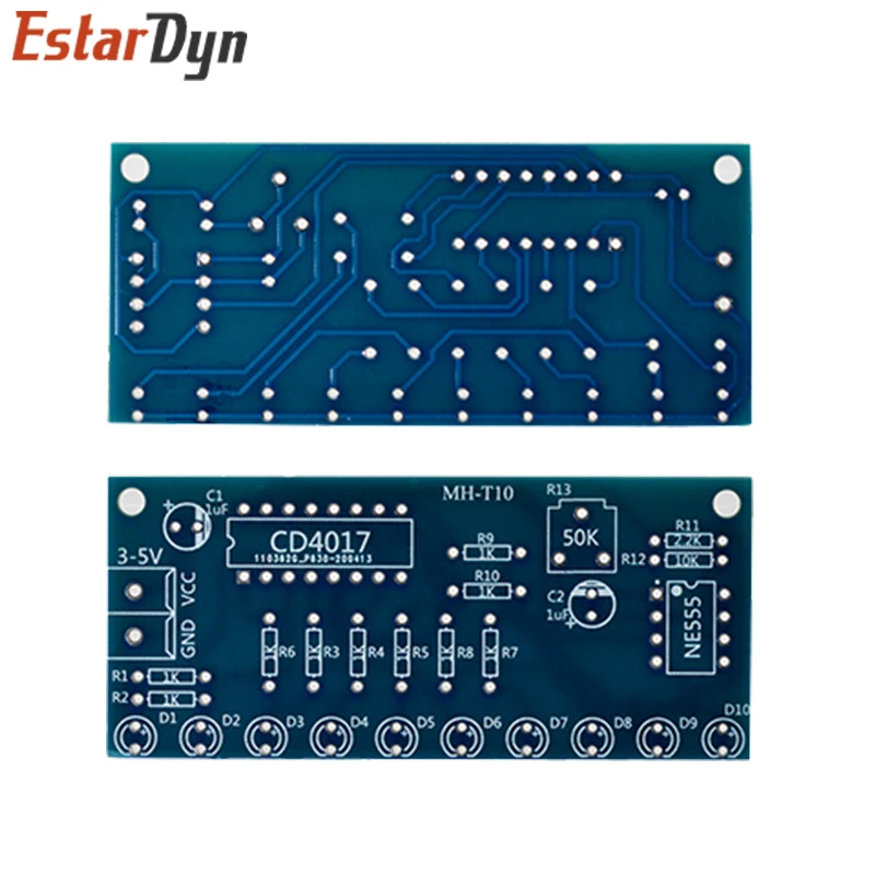 Smart Electronics Kits NE555+CD4017 Light Water Flowing Light LED Module DIY Kit Learn electronic principles, children\'s lab