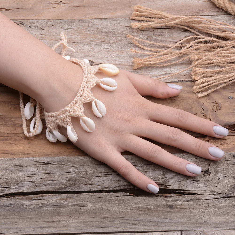 Wedding Shell Crochet Wedding Barefoot Sandals Nude Shoes Foot Jewelry Necklace Bracelet Victorian Lace Bridal Beach Accessories