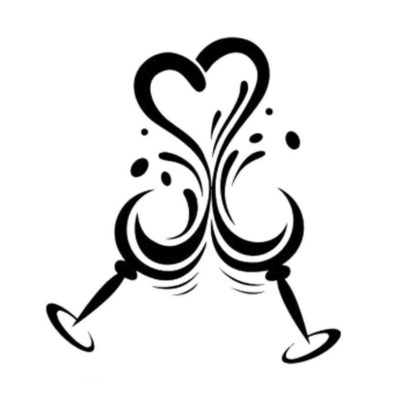 

Wine Glass Car Stickers Vinyl Decal Waterproof UV Proof Removable for Auto Window Body Laptop Elegant Decor