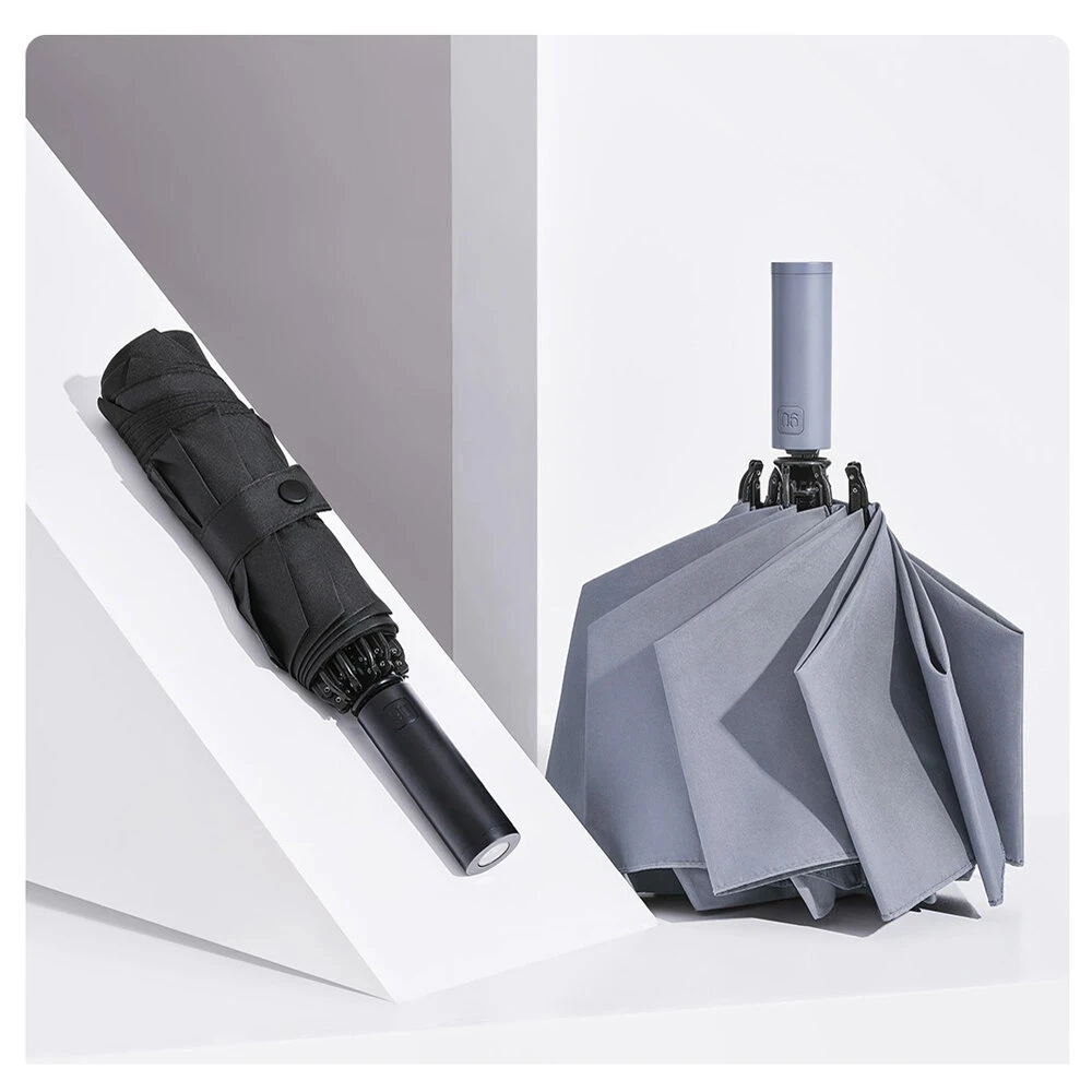 90Fun 8K التلقائي مظلة قابلة للطي العكسي Led مضيئة يندبروف مقاوم للريح مظلة UPF50 + مكافحة الأشعة فوق البنفسجية إلى youpin