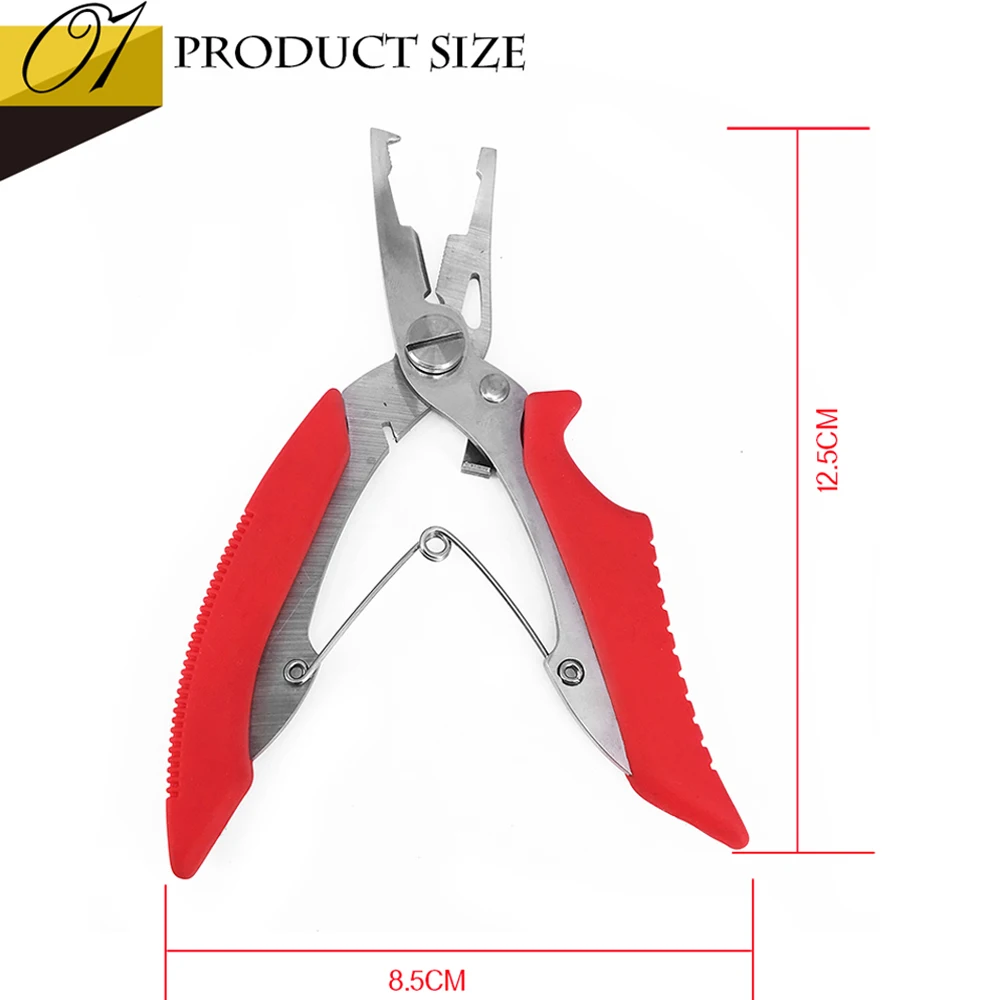 JOF Fishing Pliers Stainless Steel Line Cutters mini Fishing Tackle Tools Accessories Remove Hooks Scissors Spit Ring Pliers