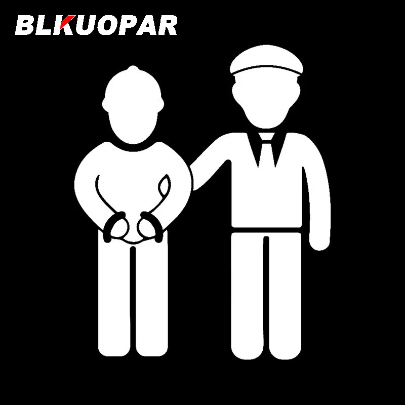 BLKUOPAR for Police Arrest Car Stickers Simple Funny Decals Motocycle Helmet Surfboard Waterproof Suitcase Vinyl Car Wrap