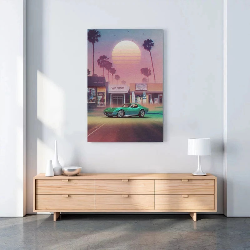 Modular Pictures Home Synthwave Sunset Drive Decoration Moon Wall Art Modern Canvas Prints Painting For Bedroom Poster No Frame