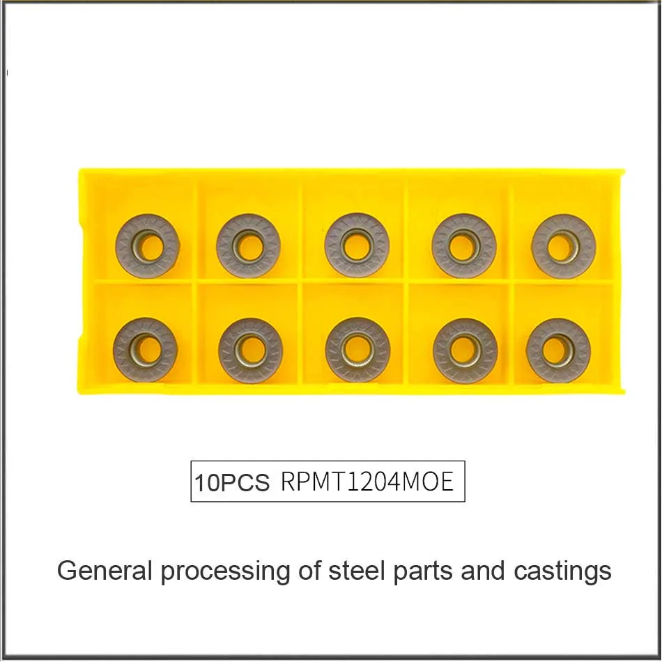 10PCS RPMT08T2MO RPMW1003MO  RPMT1204MO RPMT1604MO P201F R4 R5 R6 R8 Cemented carbide round blade Planar roughing milling insert