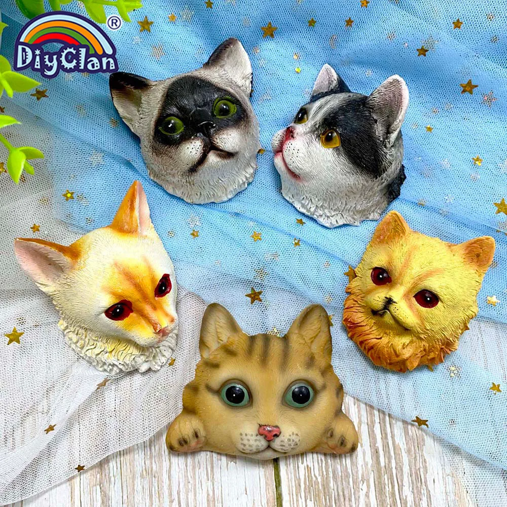 Cat Face Silicone Mold Fondant Cake Chocolate Mousse Decoration Handmade Soap Resin Clay Gypsum Candle Mould Kitchen Baking Tool