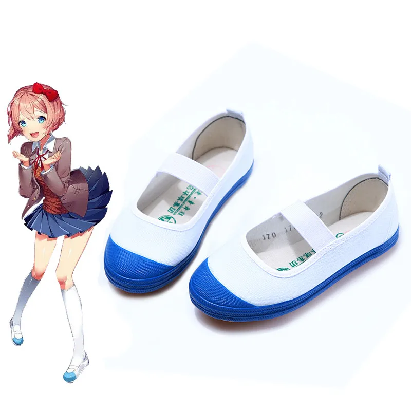Doki Doki Literature Club Cosplay Shoes Japanese Anime School Shoes Girl Sport Shoes Yashiro Nene Yuri Natsuki Cosplay shoes
