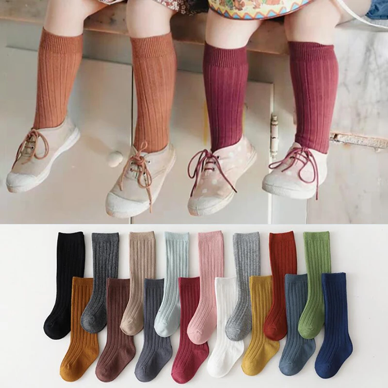 Spanische Kindersocken, gestreift, für Jungen und Mädchen, Baumwollsocke, atmungsaktiv, kniehoch, lange Baby-Socken, Schuluniform-Socken, 0–7 Jahre – Detail 3
