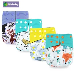 Miababy-環境にやさしい竹炭ポケットおむつ,ワンサイズ,再利用可能,赤ちゃん用,3〜15 kg