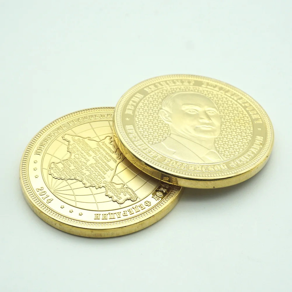 4PCS/Lot Russia Gold Coins Russian President Vladimir Putin And Kremlin Gold Coin 1OZ Replica Souvenir Coin Collection