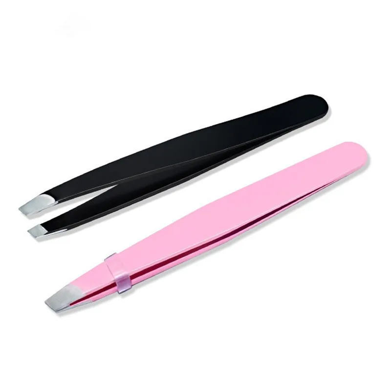 *1Pc Beauty Eyebrow Facial Hair Removal Pluking Removing Tweezers Pink Black Hot