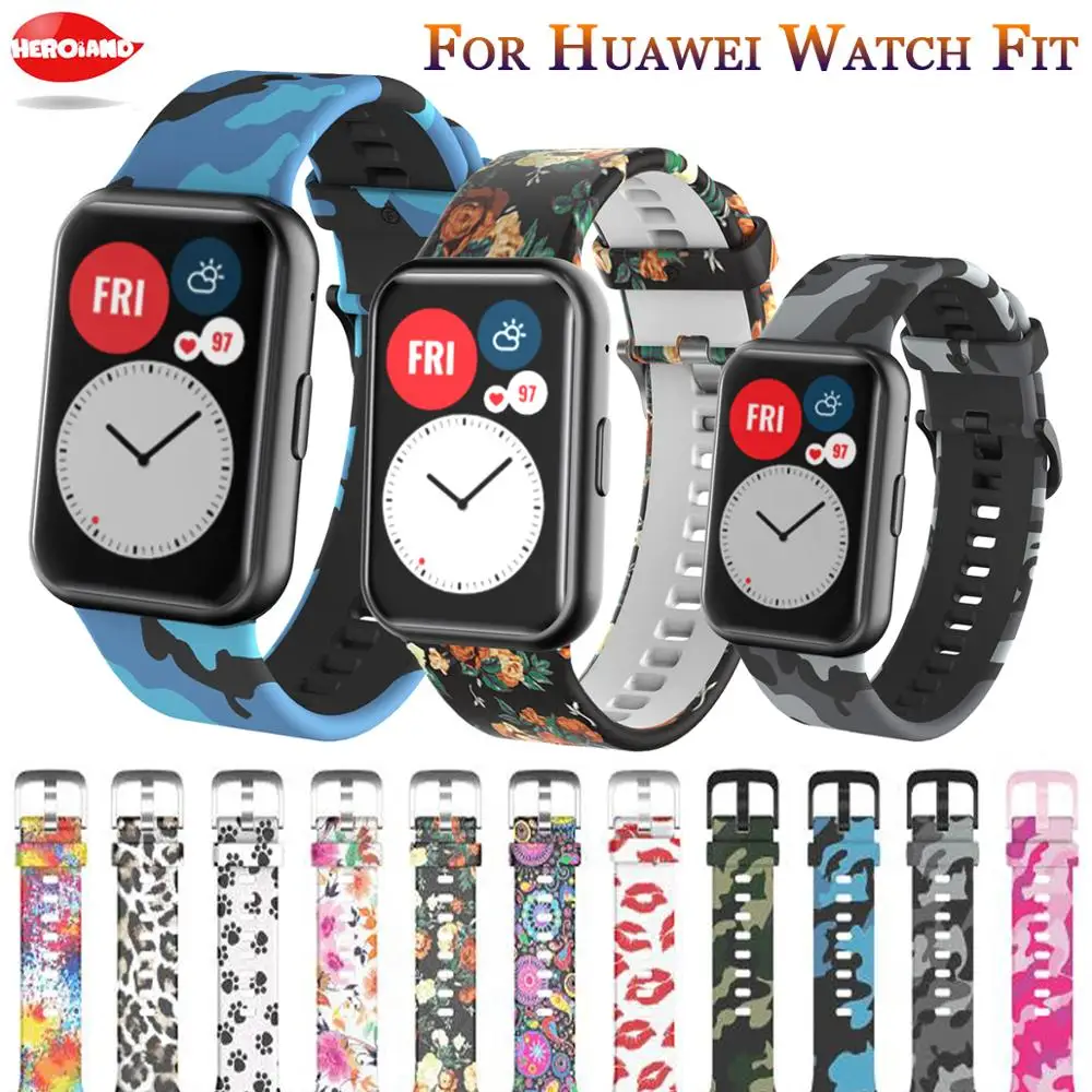 Replacement Silicone Strap For Huawei Watch Fit Original SmartWatch Band Accessories 2021 Colorful WristBand Bracelet with tool