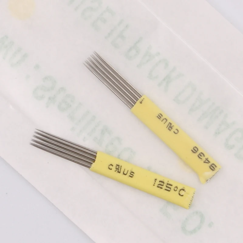 20pcs Microblading Shading Blade Tattoo Needle U shape DOUBLE ROW Microblading Needle for 3D Fog Eyebrow & Lip Tattoo