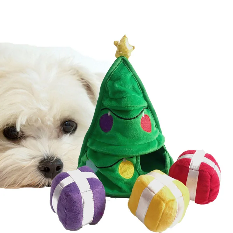 Plush Cute Pet Toy Christmas Tibetan Food Cute Dog Accessories Vocalize Chewing Colorful Ball Small Dogs Toy Juguetes Para Perro