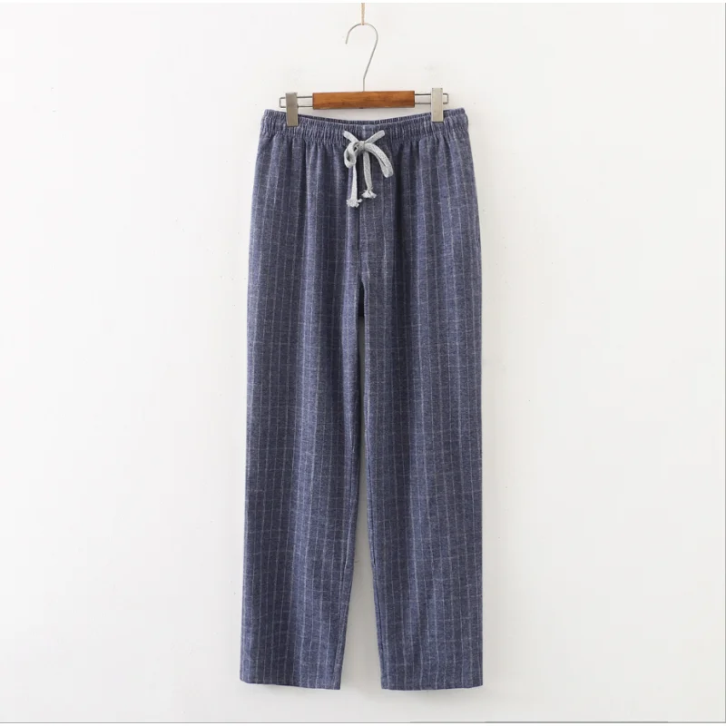 Printemps Automne Hommes 100% Coton Bas De Sommeil Mâle Plus Taille Nuit fjMen Casual adt Plaid Pyjama Pantalon S-XXL 100KGS