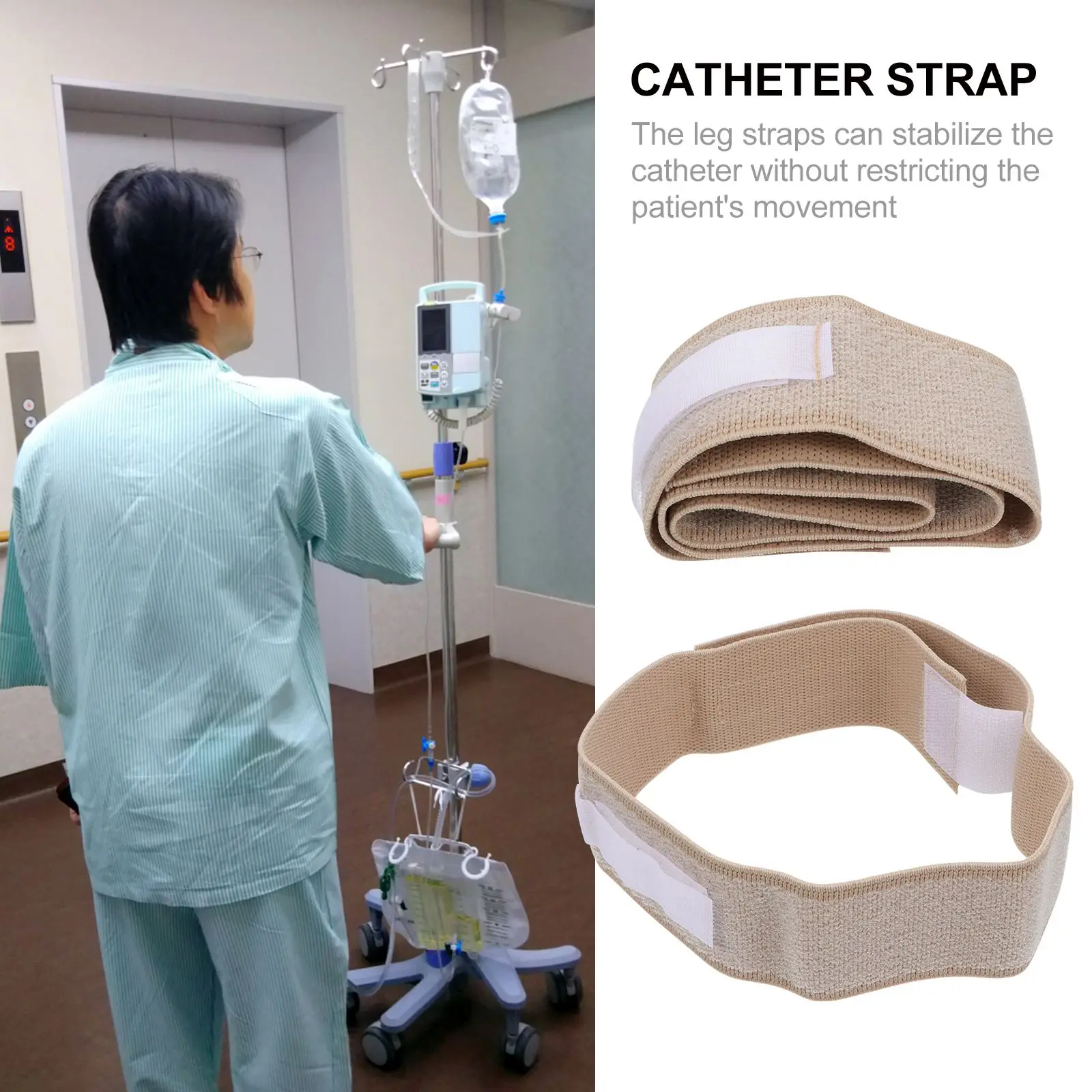 1pc Fixation Strap Urine External Band Holder for Man Woman External Band Holder Fixator (Khaki)