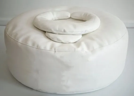 Newborn BeanBag Ottoman Round Pillow 33x10inch White Newborn Photography Posing Pillow Infant Bean Bag Positioner poser