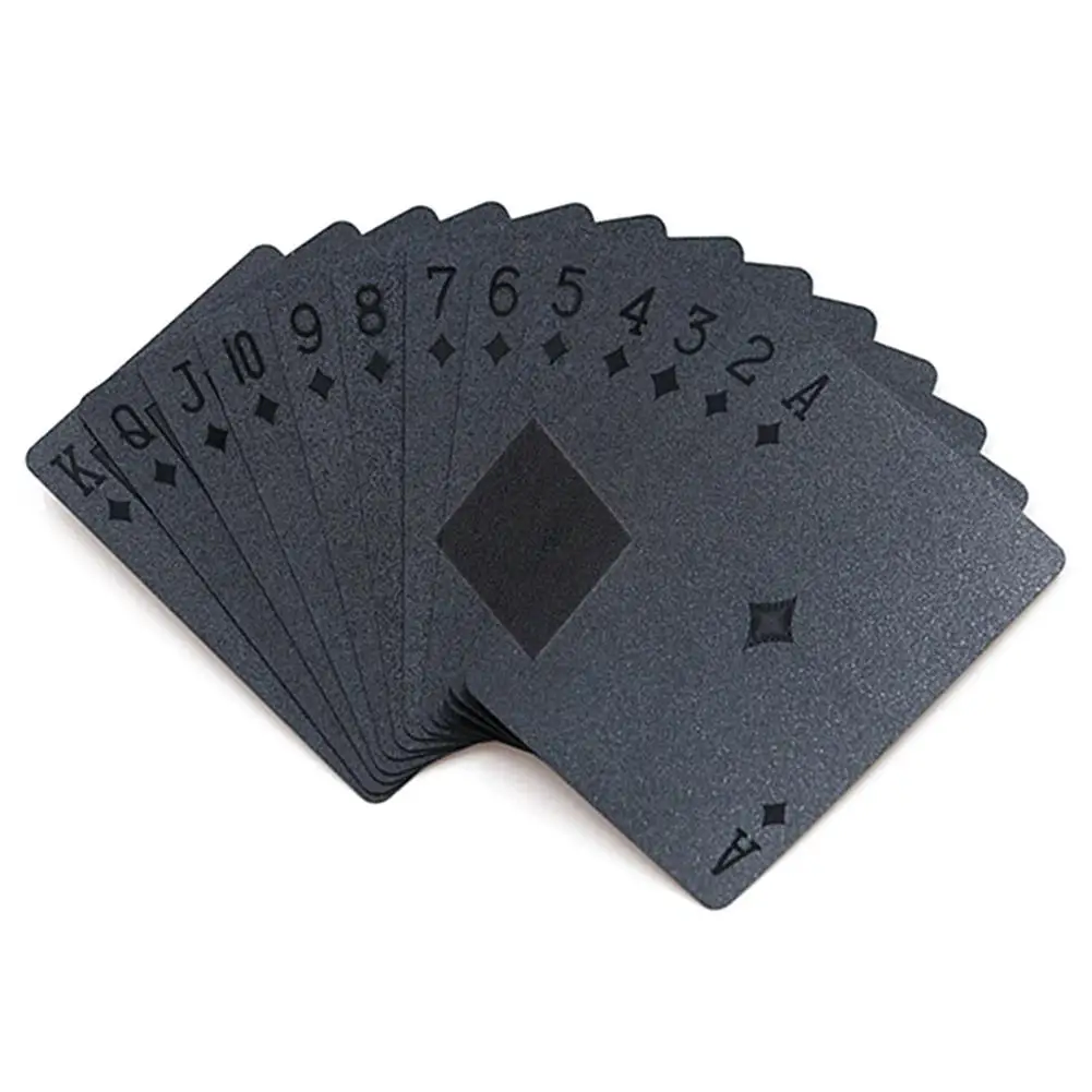 Black Matte Plastic Poker Cards PET Waterproof Playing Cards Ollection Black Diamond Poker Cards For Table Games