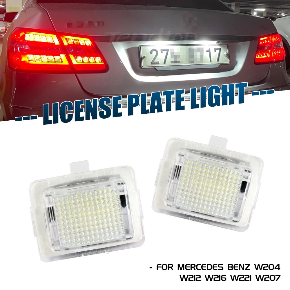 2Pcs Error Free License Plate Light Number Lamp LED Light For Auto Car Accessories For Mercedes-Benz W204 W212 W216 W221