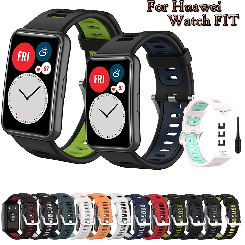 Band For Huawei Watch Fit Strap Smart Silicone Watchband Wristband Watch fit Special Edition Bracelet Printing Accessories Sport