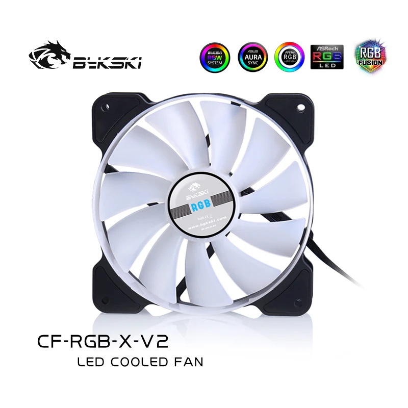 

Bykski 120 мм RGB вентилятор-кулер 12 В 4-контактный, совместимый с радиаторами 120/240/360/480 мм Вентиляторы водяного охлаждения Вентилятор корпуса ПК, CF-RGB-X-V2