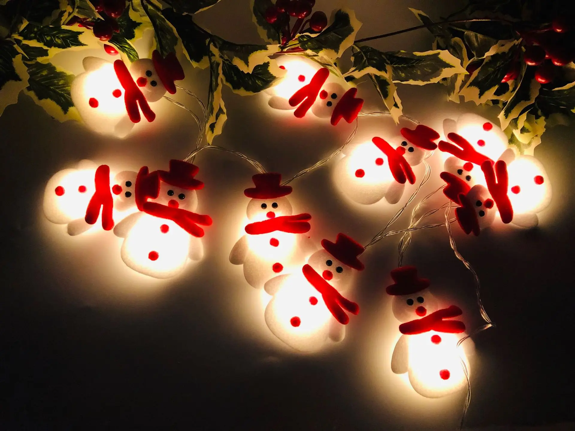 PheiLa Christmas String Lights Fairy Garland Snowman Hanging Lamp USB or Battery Operated for Christmas Winter Party Decoration