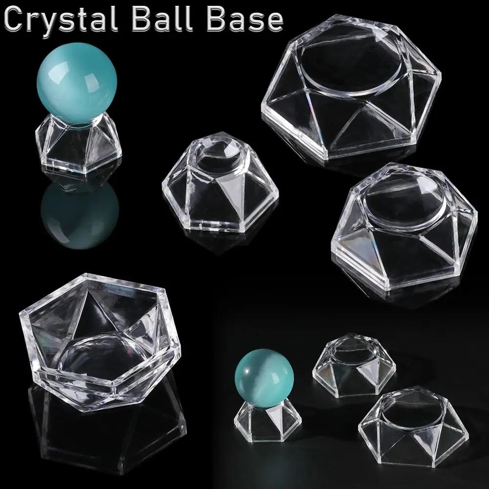 Desktop Ornament Fixed Seat Support Transparent Pedestal Crystal Ball Base Quartz Sphere Holder Acrylic Display Stand