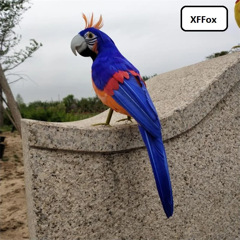 

cute simulation turned parrot model foam&furs dark blue parrot bird doll gift about 33cm xf2437