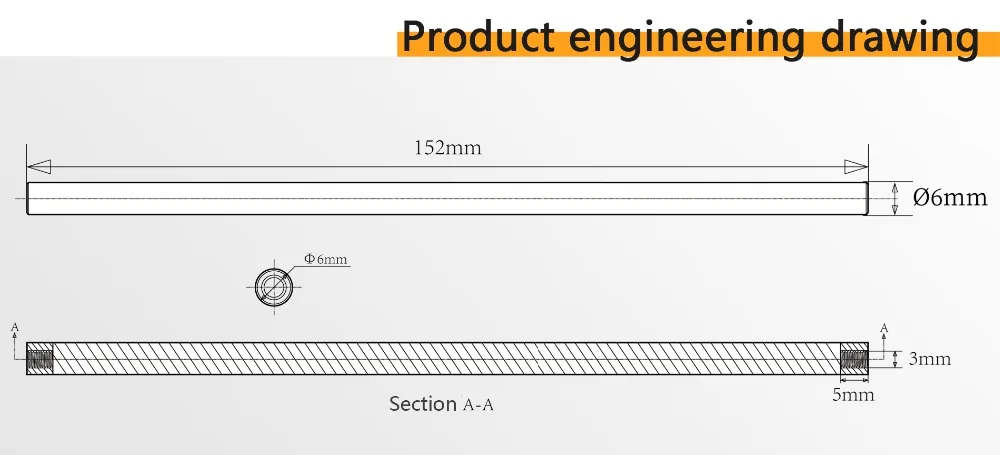 Pcm-s PCM-E Series Cage Support Rod Extension Diameter M6 Cage System Extension Rod Optical Experiment Stainless Steel Support