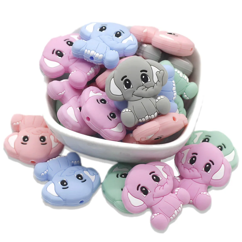 Cute-idea 5pcs Silicone massaggiagengive perline Koala elefante animale masticabile perline fai da te ciuccio catene accessori BPA articoli per bambini gratuiti