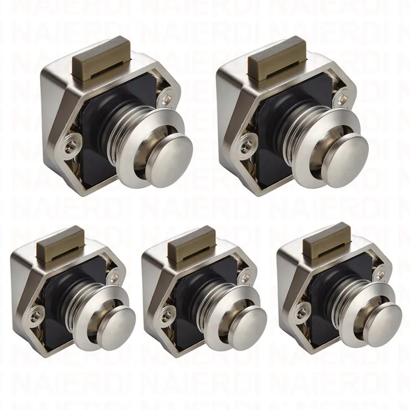 NAIERDI 5PCS Camper Auto Push Lock RV Caravan Boot Motor Hause Schrank Schublade Latch Taste Schlösser Für Möbel hardware