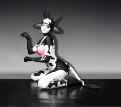 Sexy party Nightclub Bar gogo stage dance Costume Halloween Little Cow Jumpsuit