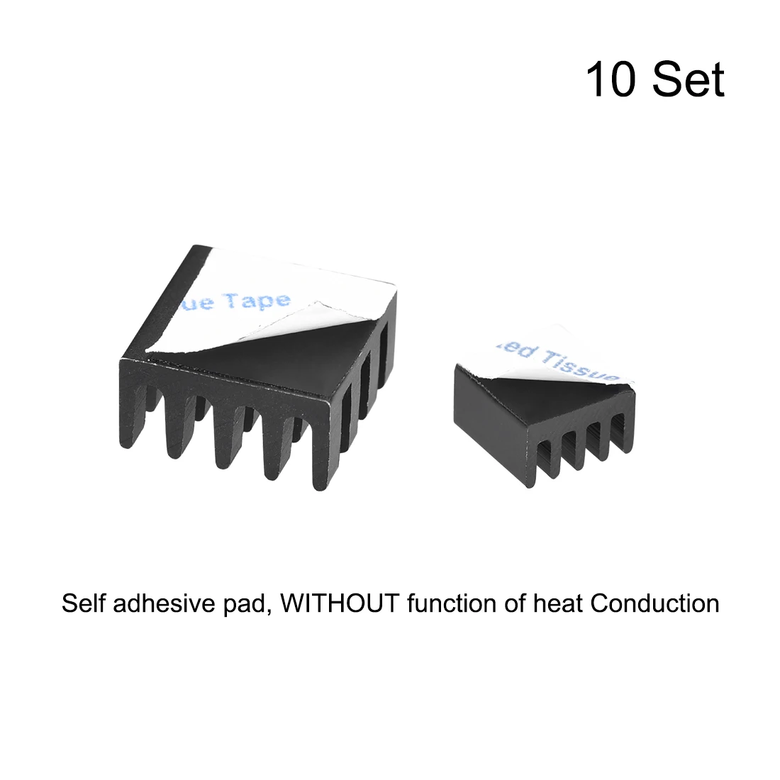 Uxcell สีดำ Self Adhesive อลูมิเนียมฮีทซิงค์สำหรับ RPI 2B,14X14X7มม.8.8X8.8X5มม.,10ชุดรวม20Pcs
