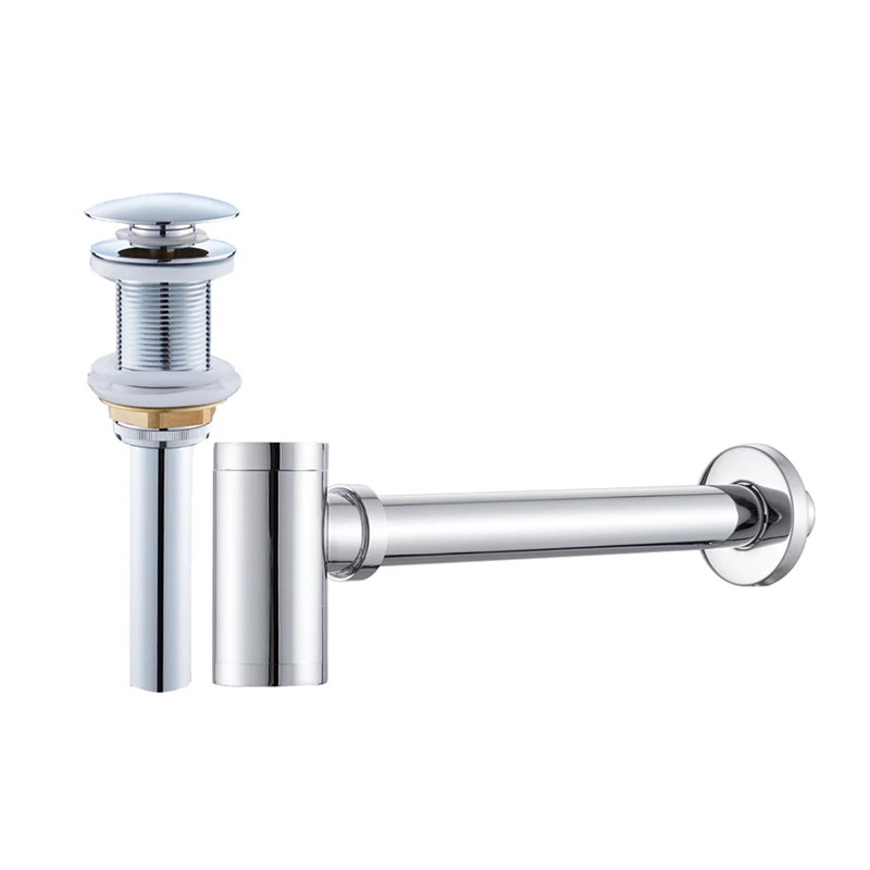Basin Pop Up Drain Zwart Messing Badkamer Vanity Sink Sifon Brons Fles Val Met Pijp Drains Kit P-TRAP Afval Hardware