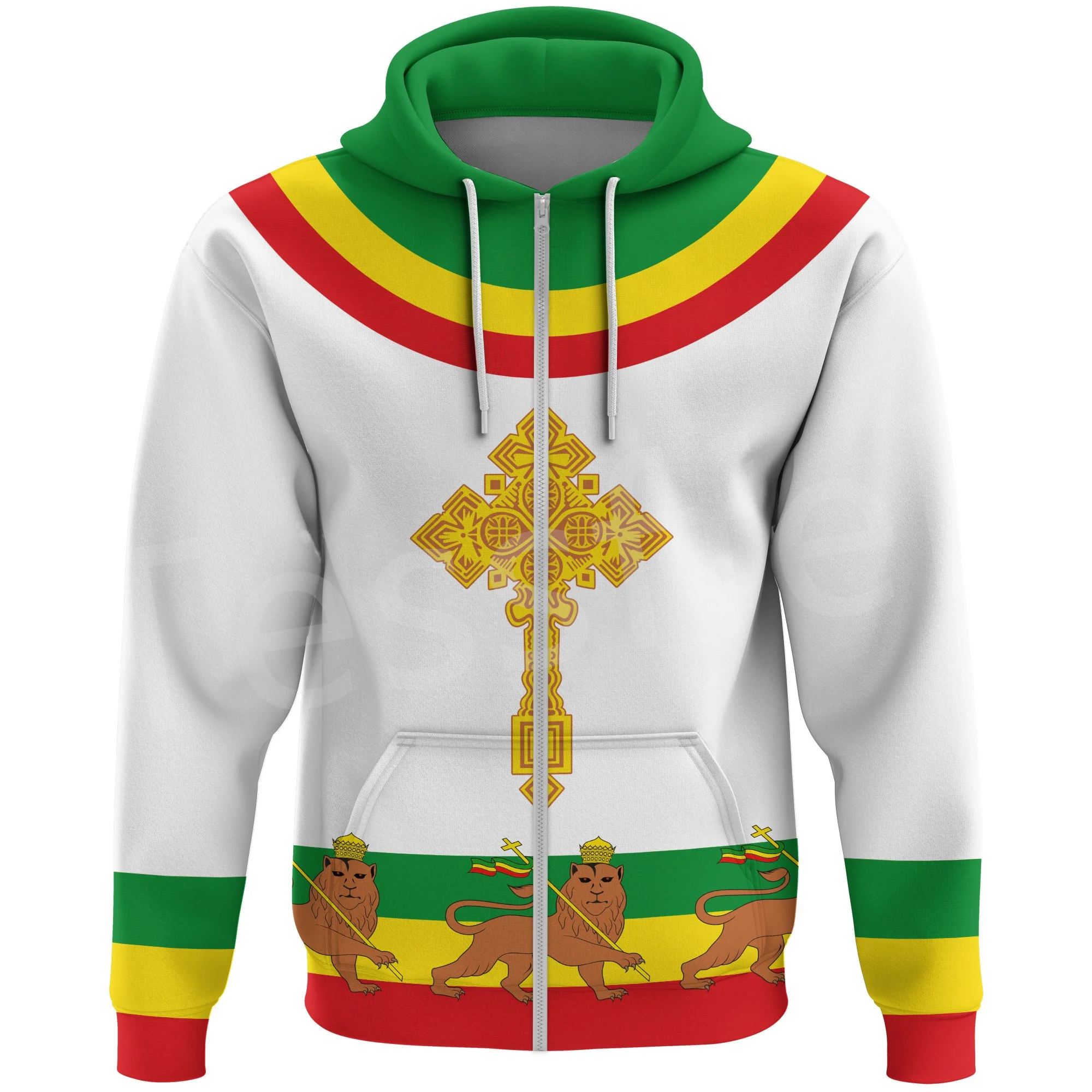 Tessffel Ethiopia County Flag Reggae Africa Native Tribe Lion Retro Harajuku Tracksuit 3DPrint Men/Women Funny Casual Hoodies X9