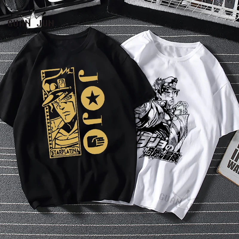 Jojo Bizarre Adventure T-Shirt Men Camiseta T Shirt Fashion 80s 90s Harajuku Japanese Anime Tee Shirt Plus Size Man\'s T-Shirt