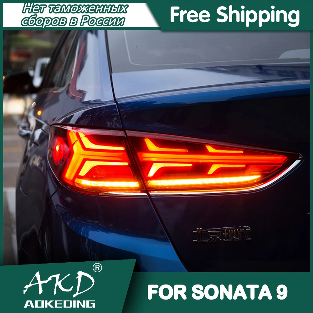 

For Hyundai Sonata 9 Tail Lamp 2017-2018 Led Fog Lights DRL Day Running Light Tuning Car Accessories Sonata Tail Lights