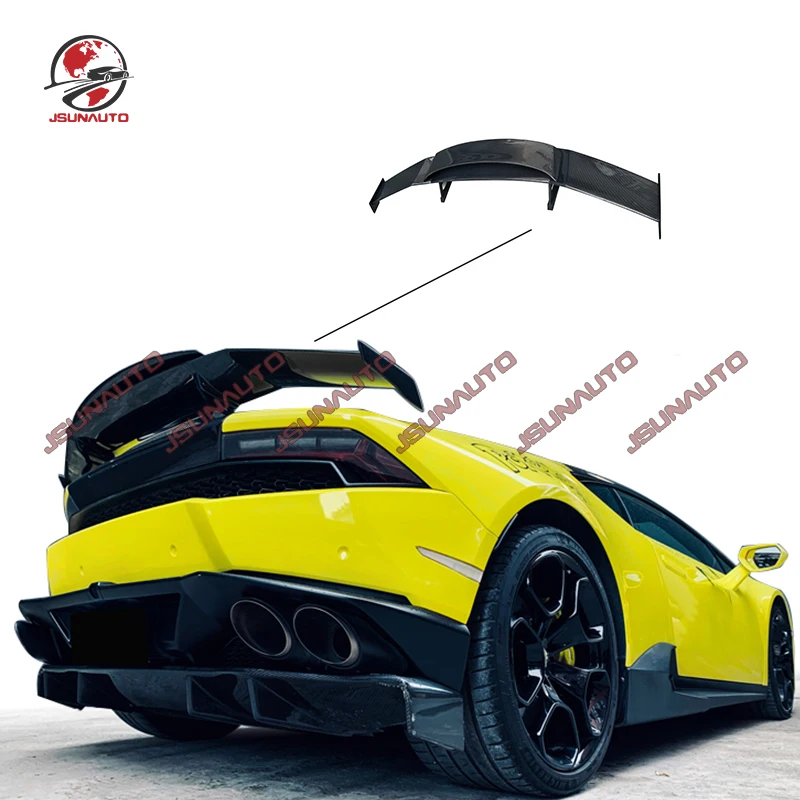 

Fit For Lambor Huraca Real Carbon Fiber Upgrade Body Kit For LP610 LP580 Rear Spoiler Carbon Auto Tail Wing MAD Style