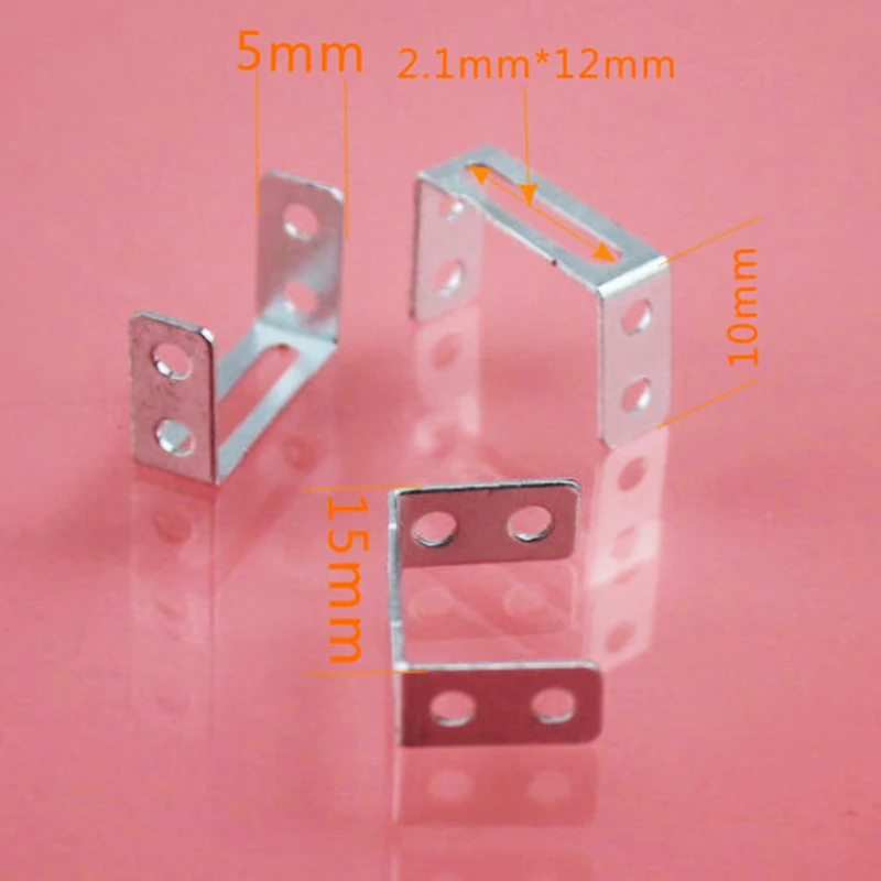 10/100pcs 15x10x5mm slot hole U iron dron rc car plane robot kids toys for boys diy baby accessories montessori juguetes IU1510