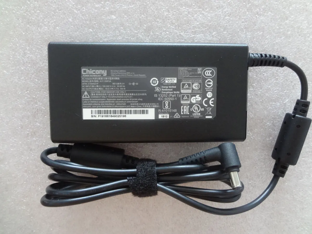 

NEW Slim OEM Chicony 19.5V 7.7A 150W 5.5mm*2.5mm A17-150P2A AC Adapter For MSI P65 Creator 8RE-056IT Laptop Original Puryuan