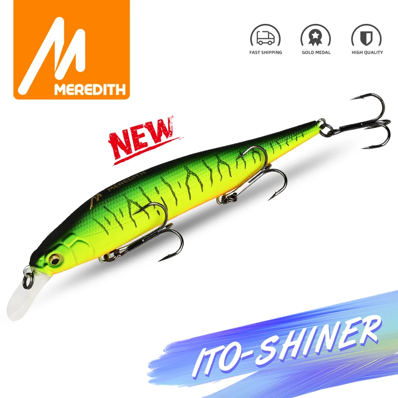 MEREDITH ITO SHINER-115SP Tungsten Weight System Top Fishing Lures Minnow Wobbler Quality Fishing Tackle Hooks Depth1.8-2.0m