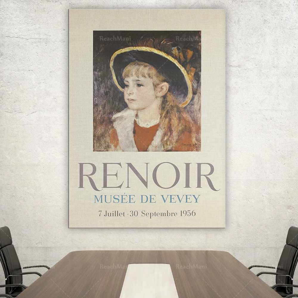 Renoir Art Exhibition Poster, Modern Scandinavian Art, Gallery Poster, Paris Print, Paris Wall Art, Mid Century Wall Art, Moder