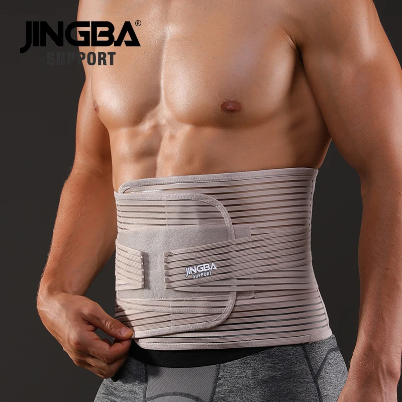 JINGBA-corsé de cuerpo para hombre, cinturón de entrenamiento, soporte para espalda, cintura y columna vertebral, protección para trabajos de fitness