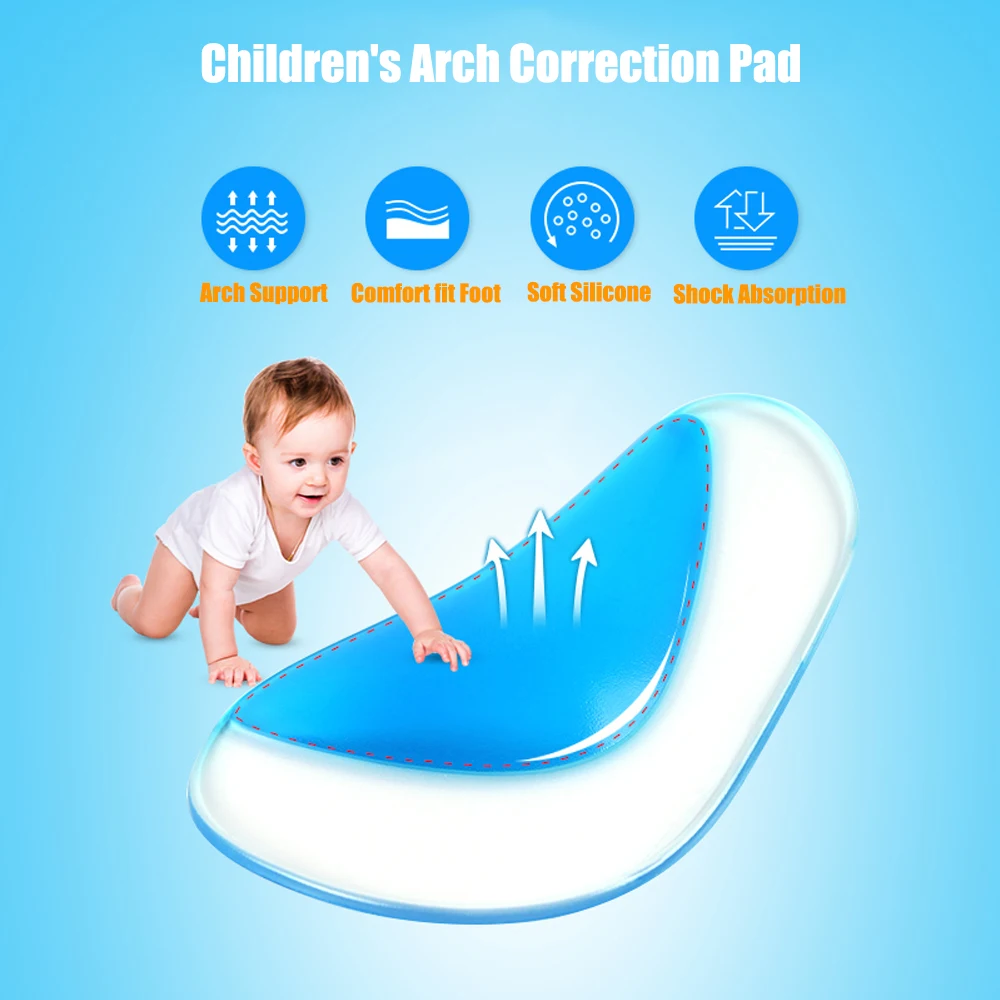 Orthopädische Einlegesohlen für Kinder, Schuheinlagen, Baby-Plattfußgewölbeunterstützung, Silikon-Gel-Einlegesohlen, orthesen für Plantarfasziitis – Detail 1