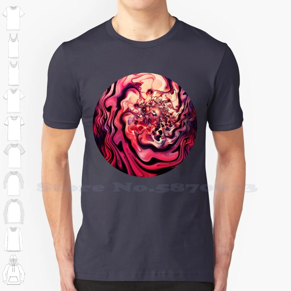 Ferocious 2 100% Cotton T-Shirt Fractals Abstract Thomas Raftsj ? Flowing Pink Magenta Red Blue Purple Black